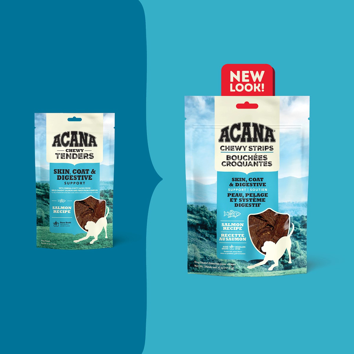 4oz Acana Chewy Strips, Salmon Grain Free Dog Food Soft & Chewy Treats | 316420CUP